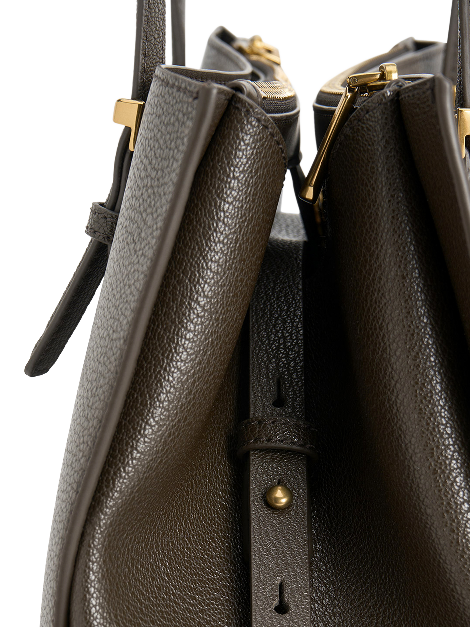 Product image 4 of 7, which shows CHARLES & KEITH Sansa Faux Leather Tote Bag, Dark Moss