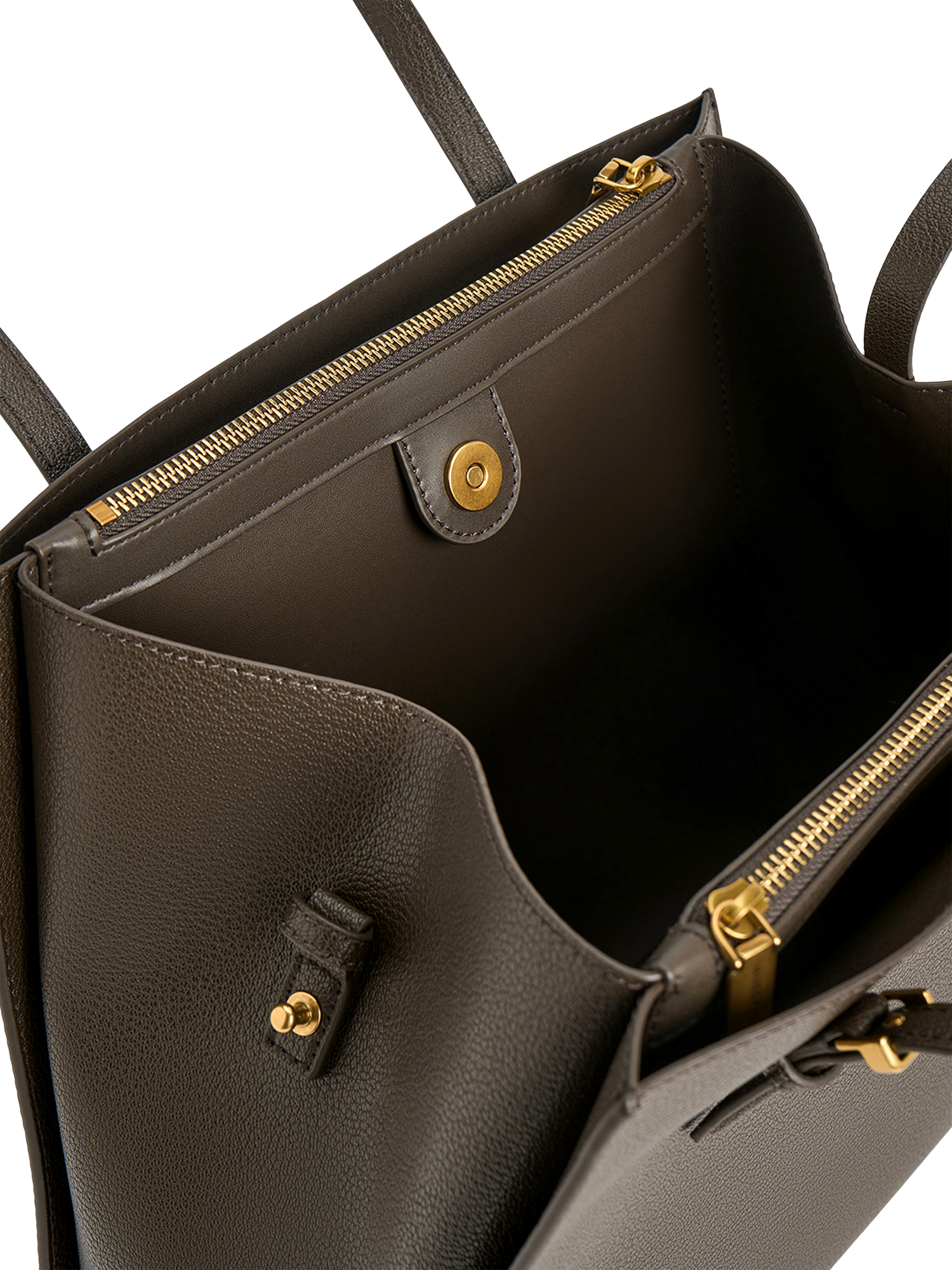 Product image 5 of 7, which shows CHARLES & KEITH Sansa Faux Leather Tote Bag, Dark Moss