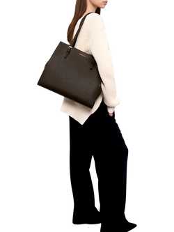 CHARLES & KEITH Sansa Faux Leather Tote Bag - view 2, Dark Moss