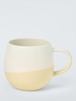 John Lewis Dipped Glaze Stoneware Mug, 420ml, Yellow, 