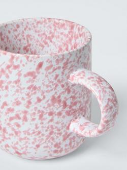 John Lewis Splattered Stoneware Mug, 285ml, Pink - view 2, 