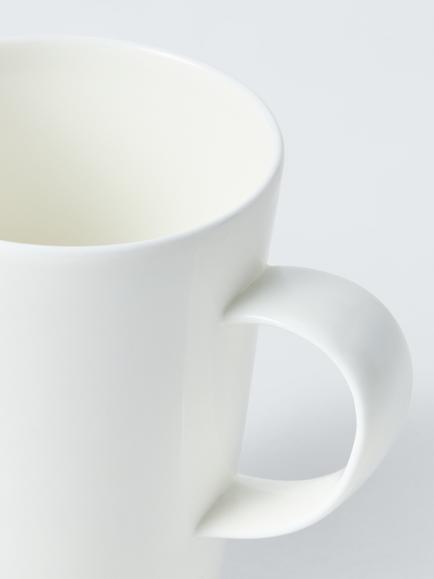 John Lewis + Queensberry Hunt Concave Bone China Coffee Mug, Set of 2, 470ml, White - view 2, White