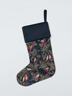 John Lewis x Sara Miller London Chelsea Collection Birds Christmas Stocking, Navy, Navy