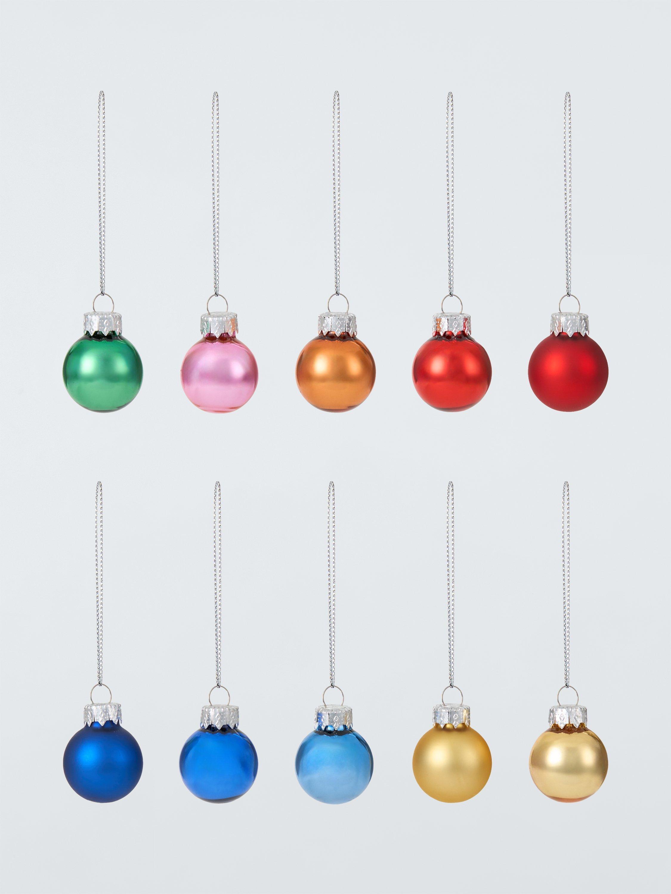 John Lewis Mini Glass Baubles, Box of 100, Multi