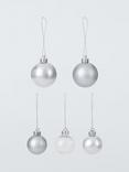 John Lewis Small Shatterproof Baubles, Box of 100, Silver
