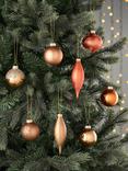 John Lewis Assorted Glass Baubles, Box of 20, Copper