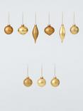 John Lewis Assorted Glass Baubles, Box of 20, Gold