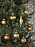 John Lewis Assorted Glass Baubles, Box of 20, Gold