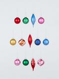 John Lewis Assorted Glass Baubles, Box of 20, Multi
