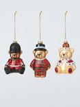 John Lewis London Bears Glass Baubles, Box of 3