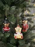 John Lewis London Bears Glass Baubles, Box of 3