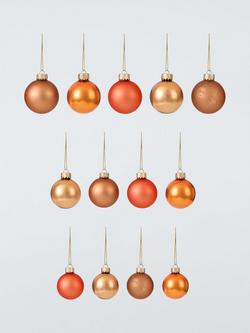 John Lewis Glass Baubles, Box of 42, Amber, Amber
