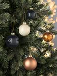 John Lewis Glass Baubles, Box of 42, Black/Gold
