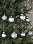 John Lewis Glass Baubles, Box of 42, Silver