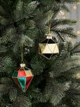 John Lewis Diamond Shaped Glass Baubles, Box of 9