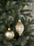 John Lewis Glitter/Mercury Glass Baubles, Box of 9, Gold