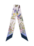 Aspinal of London Edwardian Garden Silk Twilly Scarf, Capri Blue