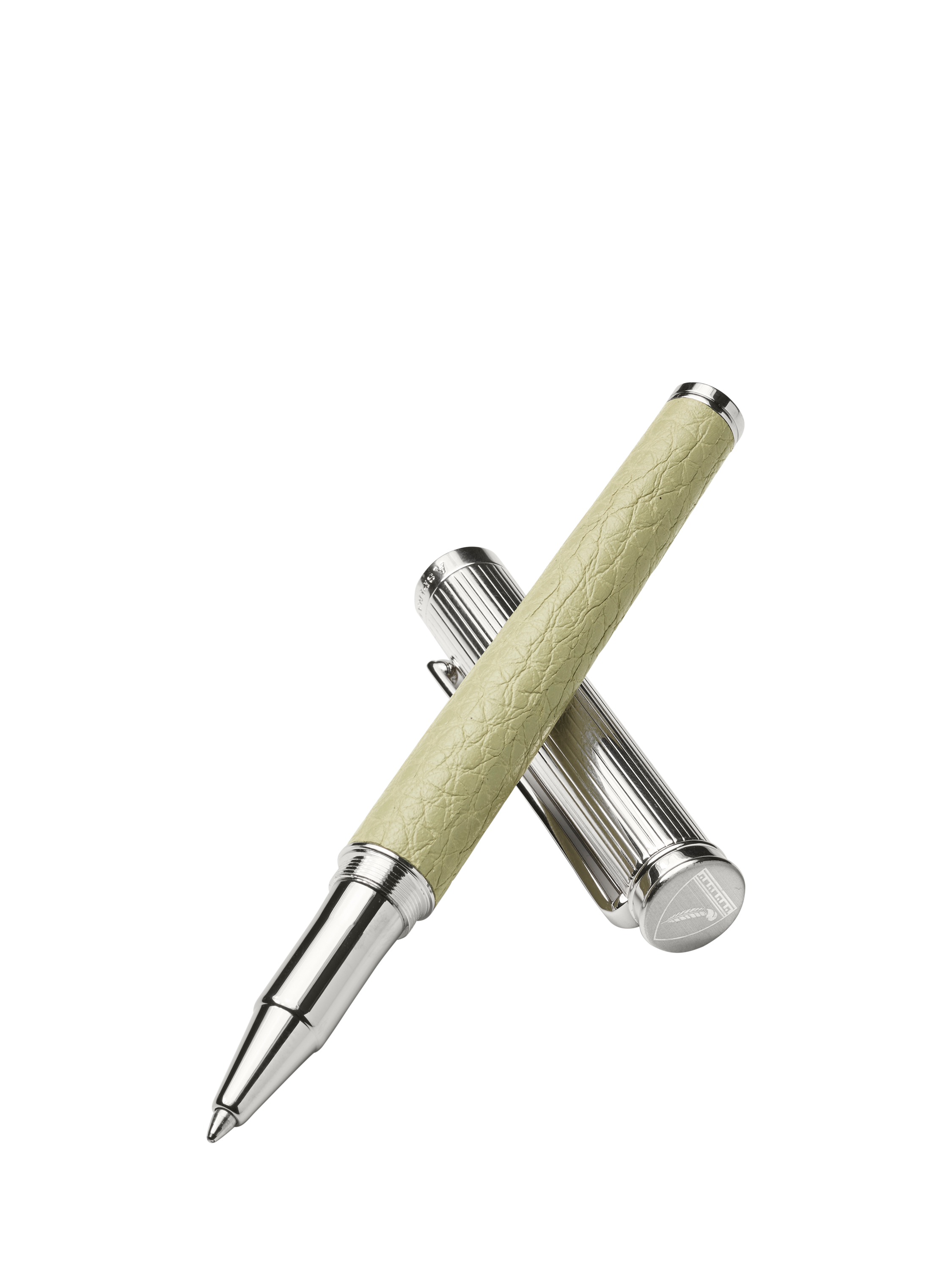 Aspinal of London Leather Bound Ballpont Pen, Pistachio