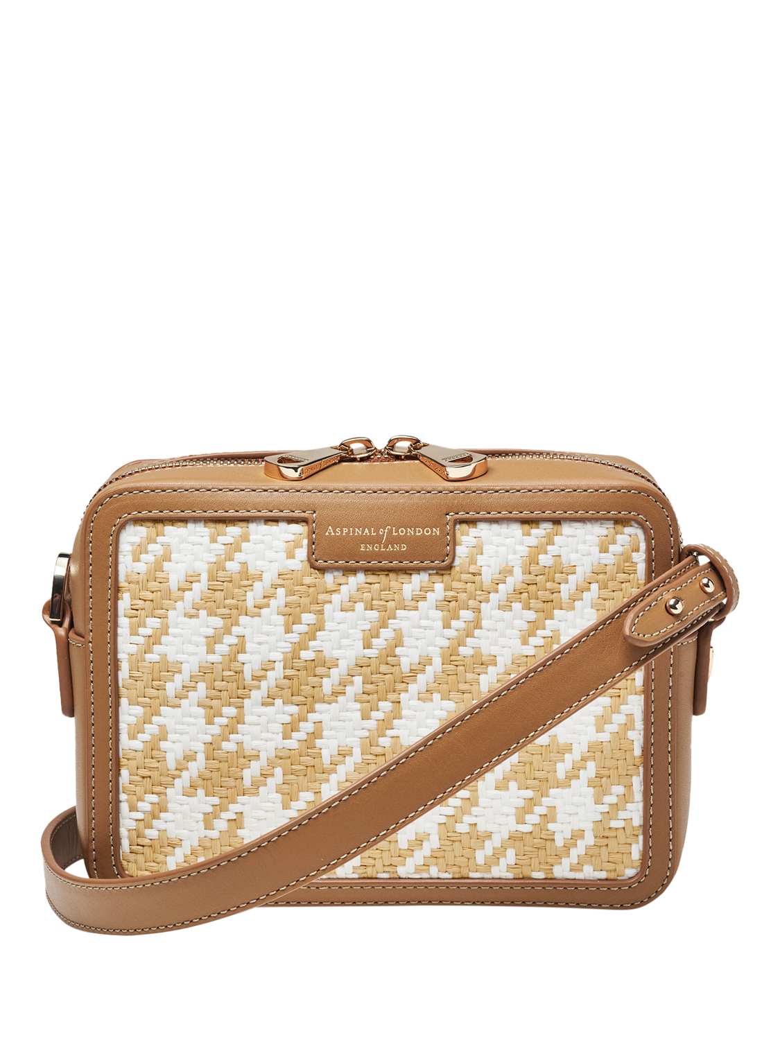 Aspinal of London Raffia Crossbody Bag, Neutral