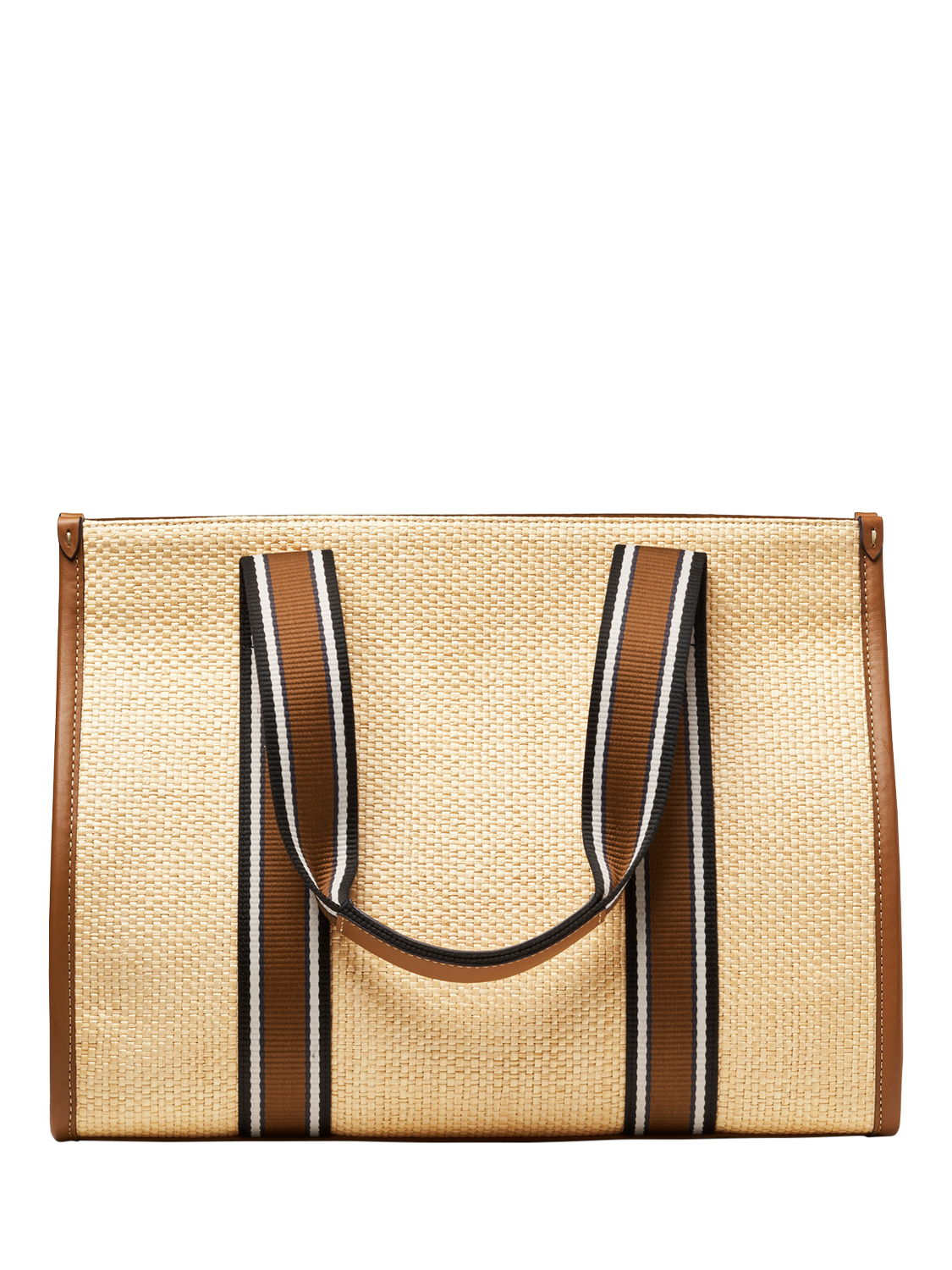 Product image 2 of 6, which shows Aspinal of London Henley Raffia Tote Bag, Neutral