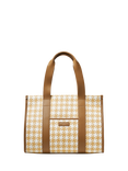 Aspinal of London Henley Raffia Houndstooth Tote Bag, Neutral