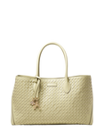 Aspinal of London Slot Weave Leather London Tote Bag, Pistachio