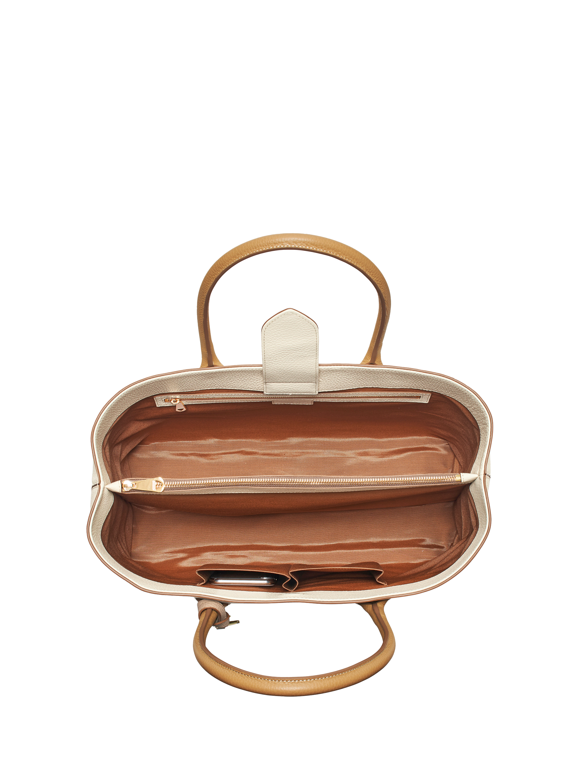 Product image 4 of 4, which shows Aspinal of London London Leather Tote Bag, Taupe