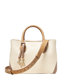 Aspinal of London Midi London Smooth Leather Tote Bag, Taupe