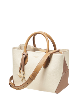 Aspinal of London Midi London Smooth Leather Tote Bag - view 2, Taupe