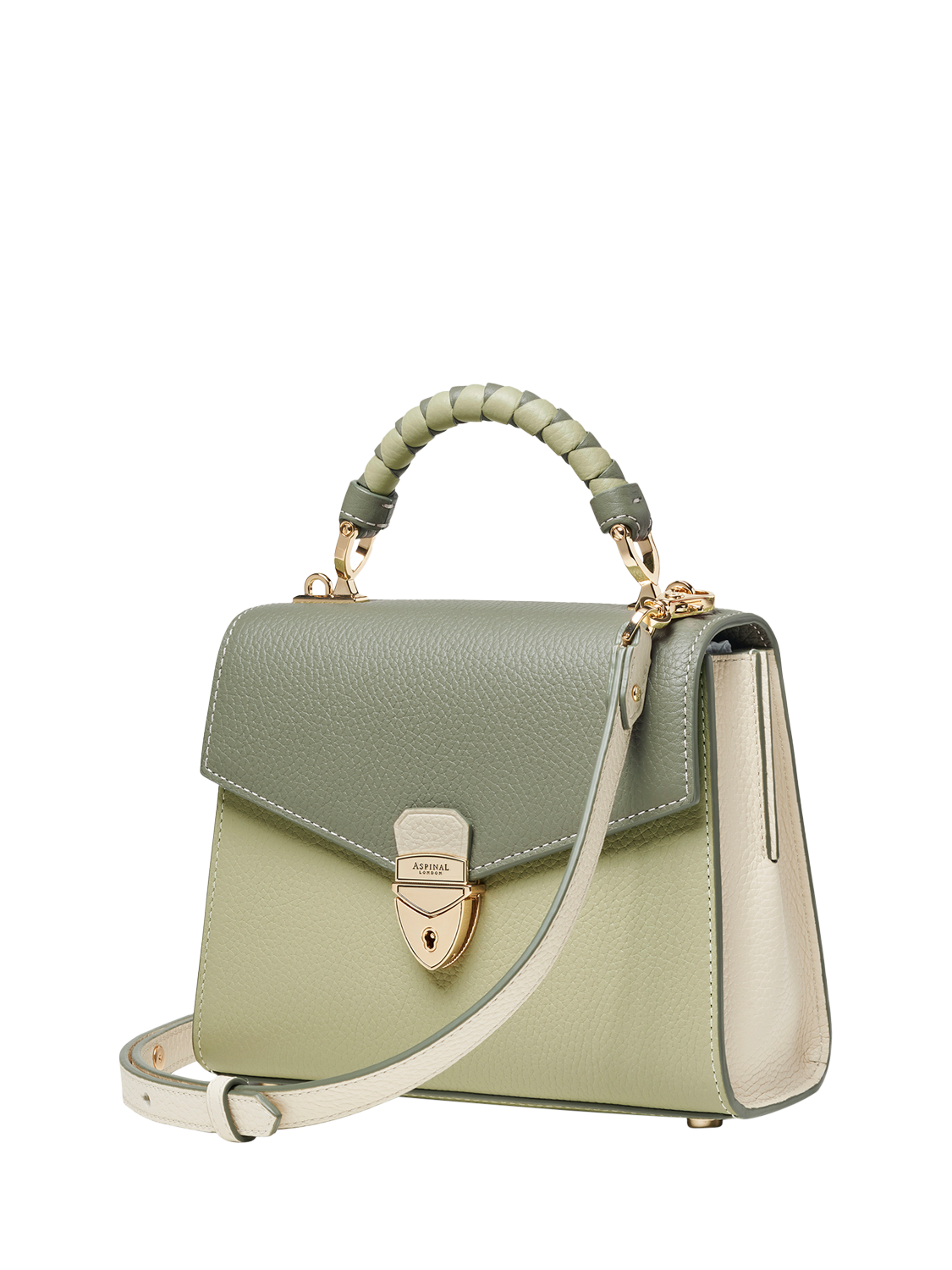 Product image 2 of 4, which shows Aspinal of London Mayfair Midi 2.0 Top Handle Bag, Ivory