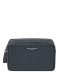Aspinal of London Mount Street Pebble Leather Wash Bag, Navy