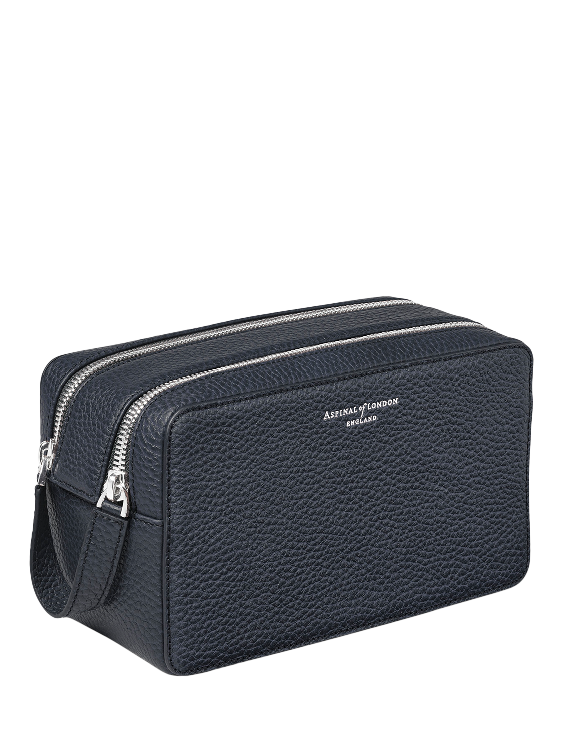 Product image 2 of 4, which shows Aspinal of London Mount Street Pebble Leather Wash Bag, Navy