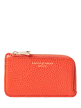 Aspinal of London Pebble Leather Zipped Coin and Card Holder, Coral