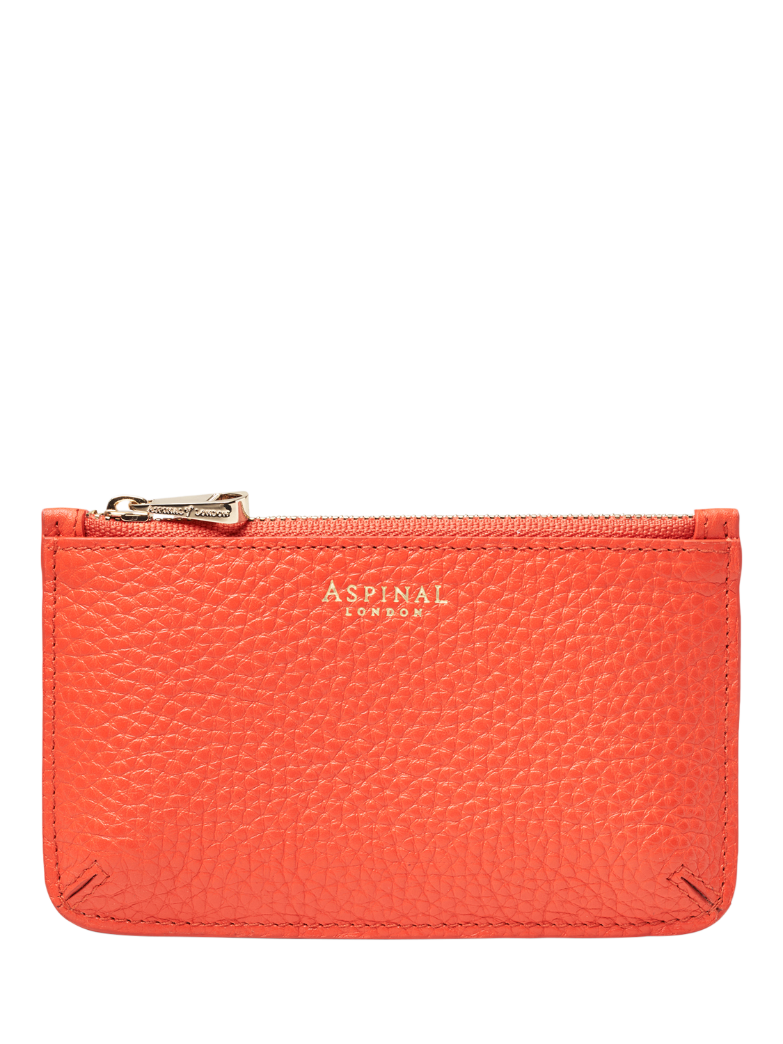 Product image 1 of 3, which shows Aspinal of London Ella Leather Coin & Card Holder, Coral