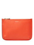 Aspinal of London Medium Ella Pebble Grain Leather Pouch, Coral