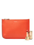 Aspinal of London Medium Ella Pebble Grain Leather Pouch, Coral