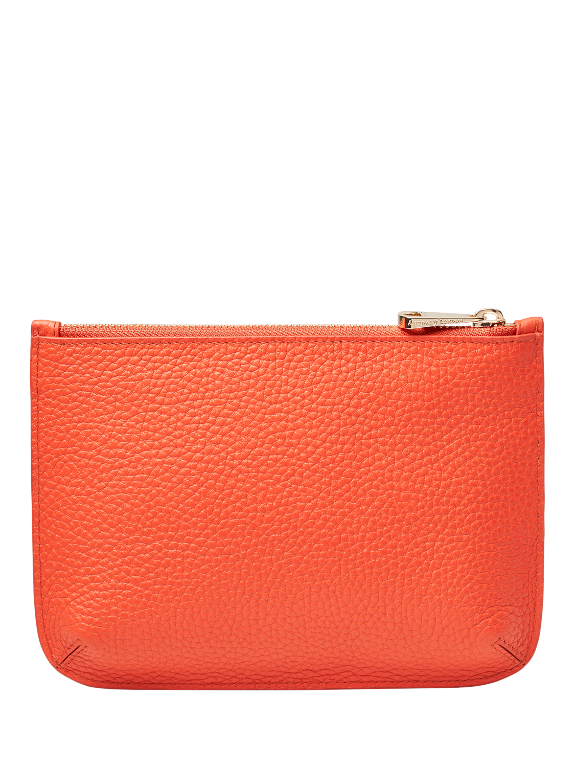 Product image 3 of 4, which shows Aspinal of London Medium Ella Pebble Grain Leather Pouch, Coral