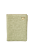 Aspinal of London Double Fold Pebble Leather ID & Travel Card Holder, Pistachio