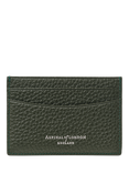 Aspinal of London Pebble Leather Slim Credit Card Case, Forest Green
