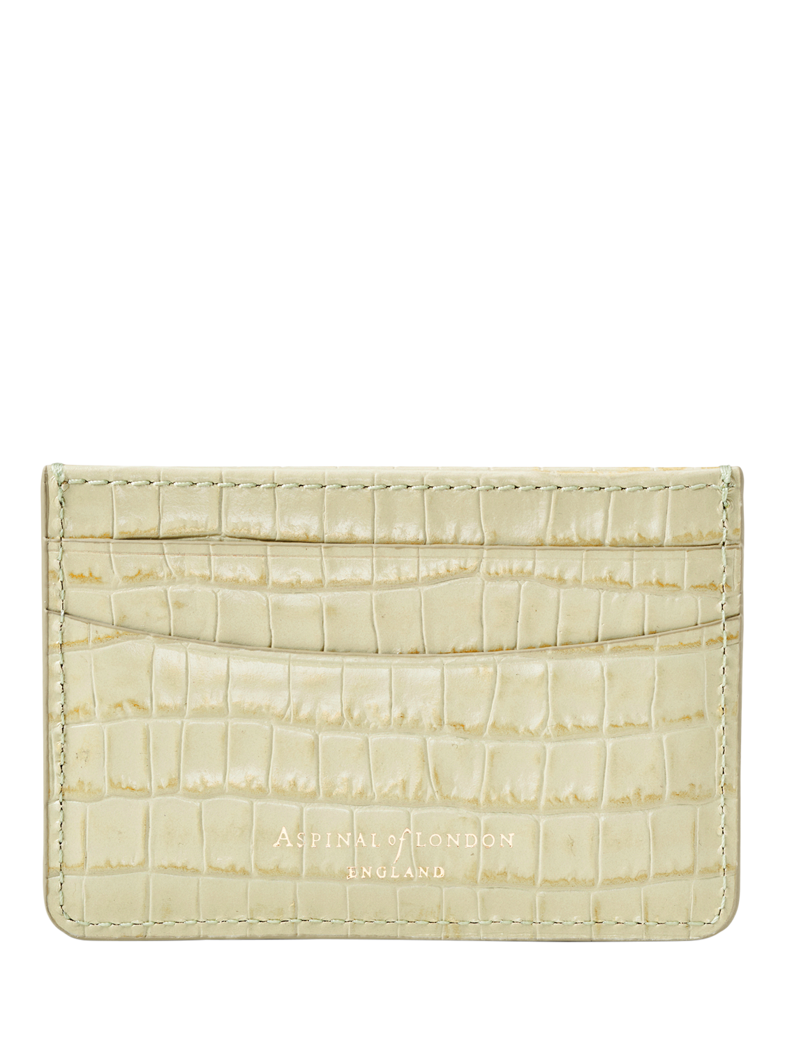 Product image 2 of 3, which shows Aspinal of London Leather Slim Credit Card Holder, Pistachio