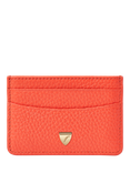 Aspinal of London Pebble Leather Slim Credit Card Holder, Coral