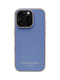 Aspinal of London Leather iPhone 16 Pro Case, Capri Blue