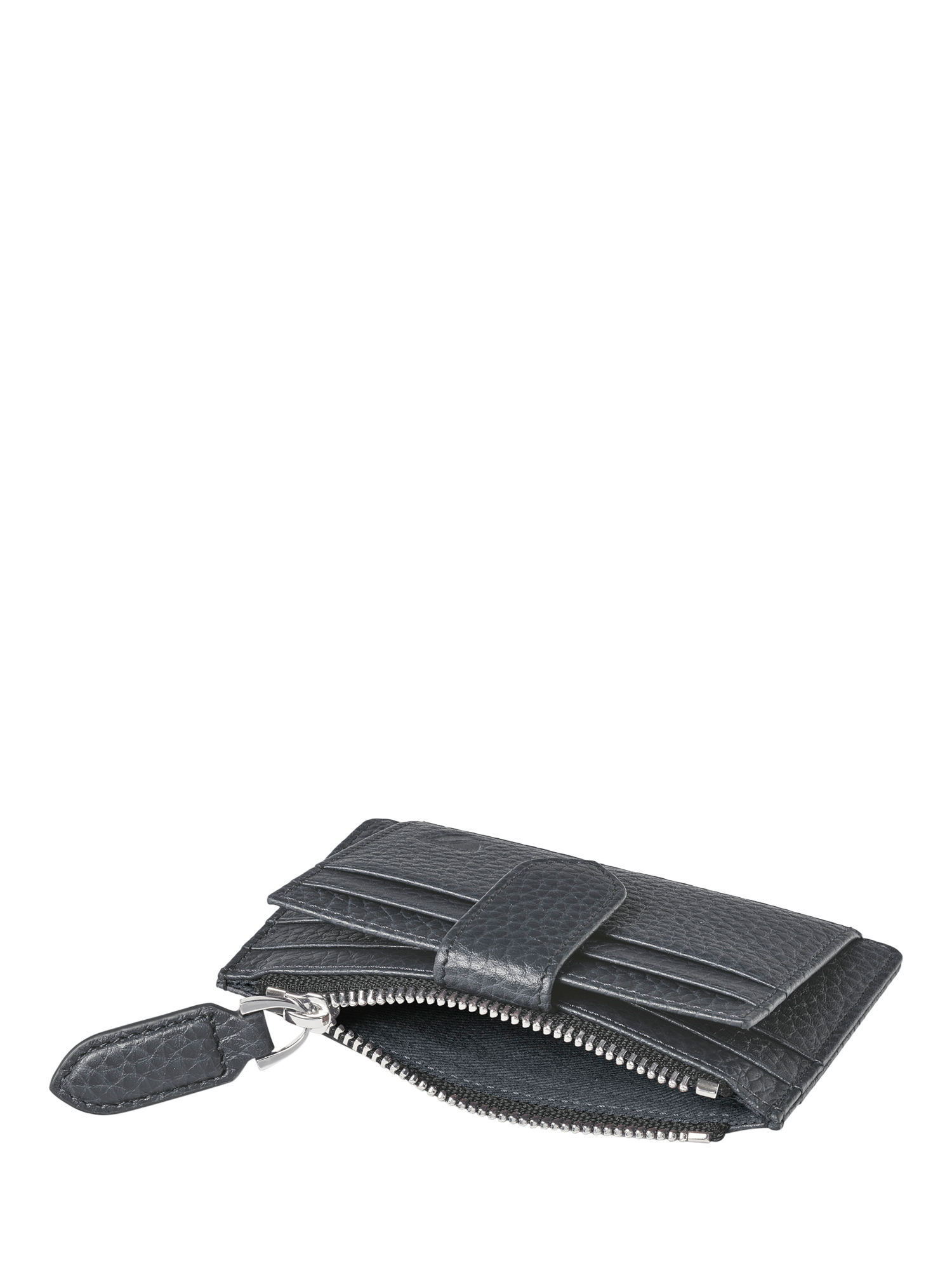 Product image 3 of 5, which shows Aspinal of London Grain Leather Zipped RFID Card Holder, Navy