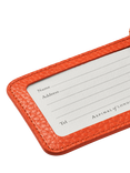 Aspinal of London Pebble Leather Luggage Tag, Coral
