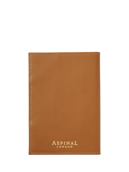 Aspinal of London Passport Cover, Tan - view 2, Tan