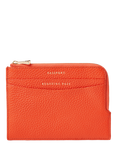 Aspinal of London Pebble Leather Zipped Travel Wallet, Coral