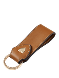 Aspinal of London Small Leather Loop Keyring, Tan