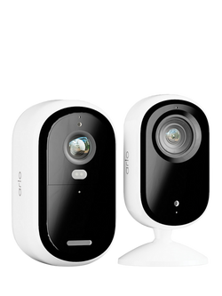 Arlo Essential 2 Wireless Smart Security System with One Outdoor 2K Camera & One Indoor 2K Camera, White, White