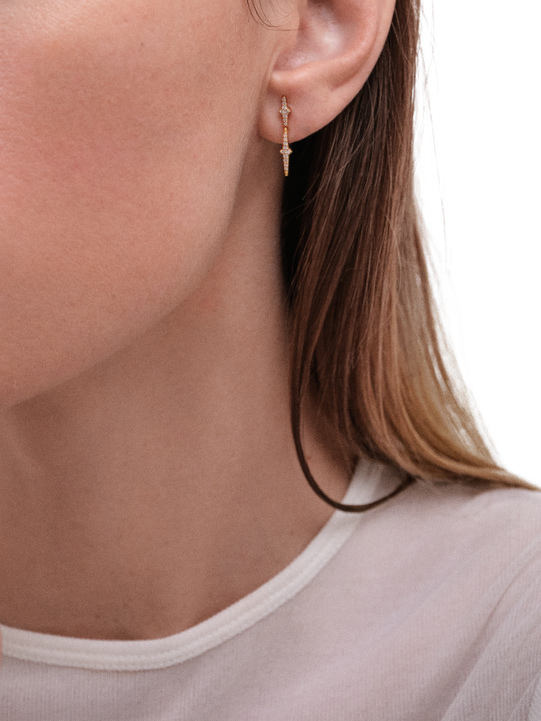 Product image 2 of 2, which shows Astley Clarke Luna Drop Earrings, Gold