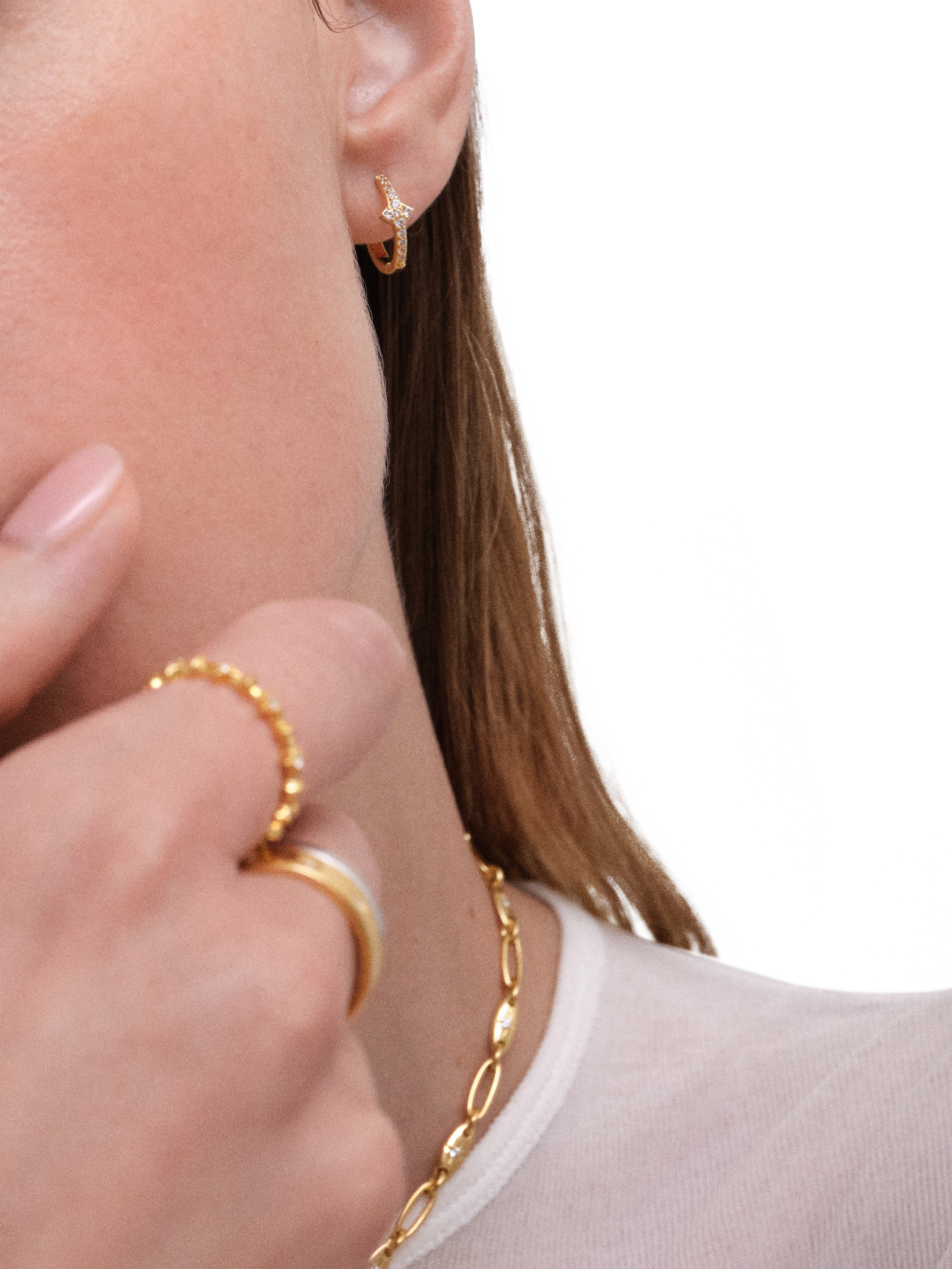 Product image 2 of 2, which shows Astley Clarke Luna Hoop Earrings, Gold